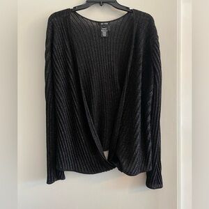 Nic Zoe cardigan, black and silver. Size large. NWOT